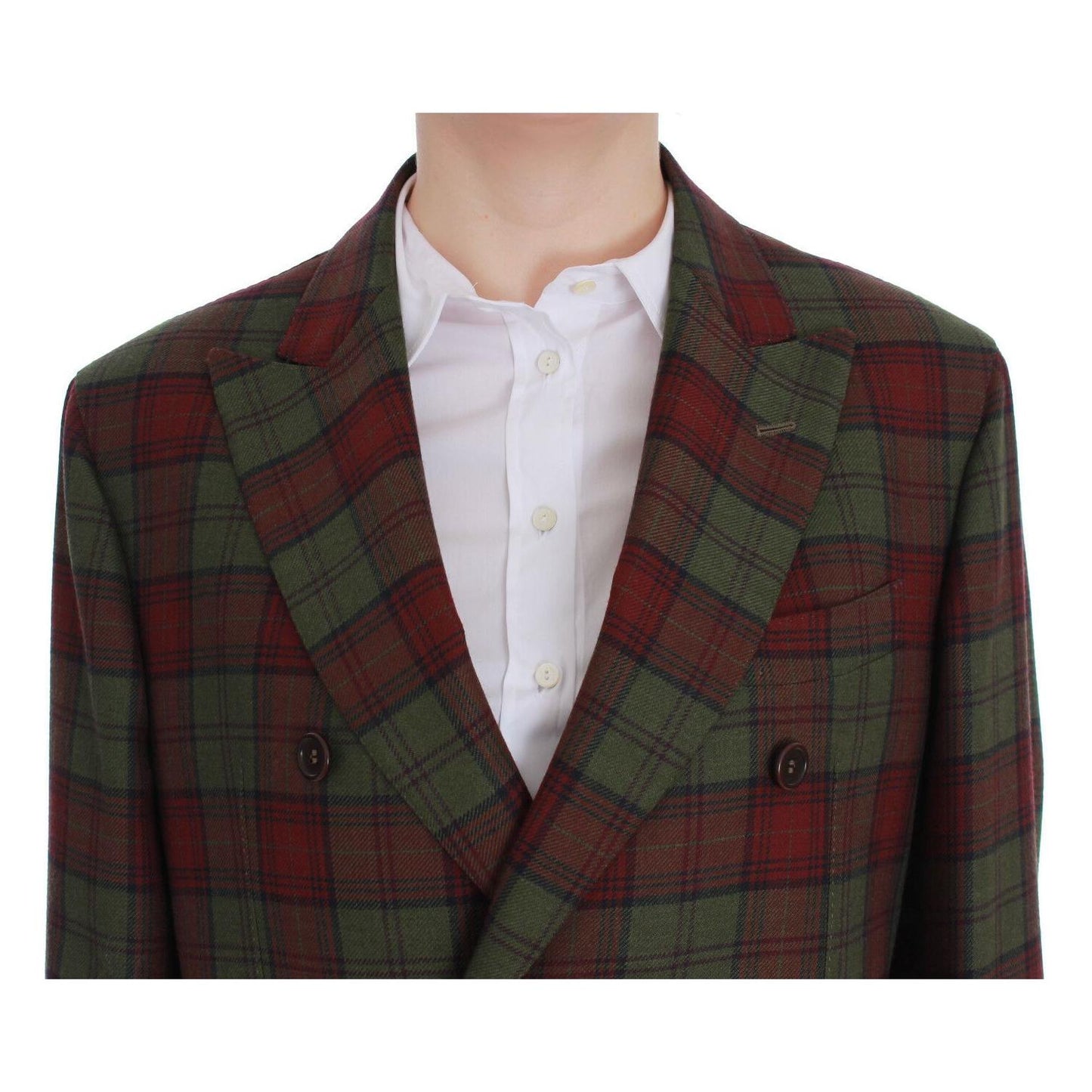 BENCIVENGA Green Wool Double Breasted Bordeaux BENCIVENGA