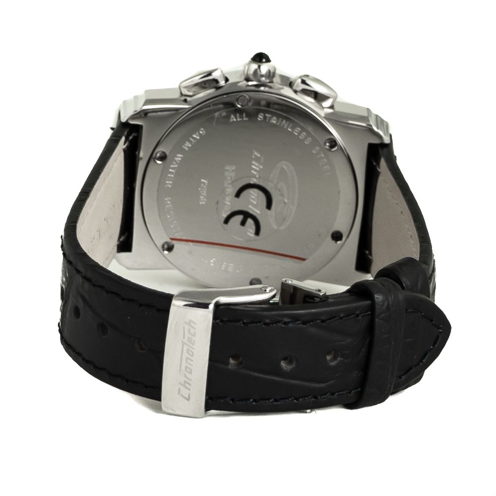 Chronotech Black Leather Dress Watch Chronotech