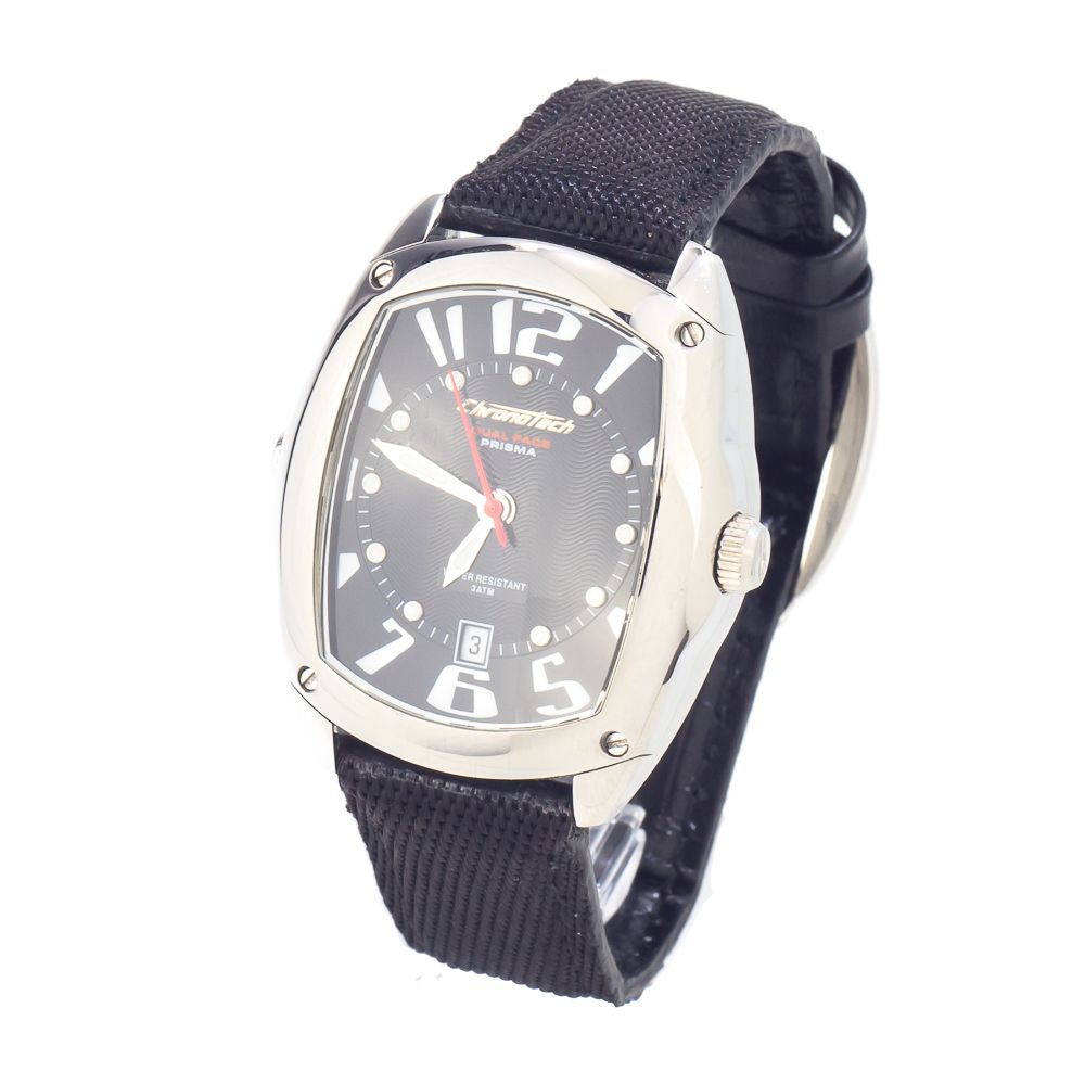 Chronotech Black Leather Dress Watch Chronotech