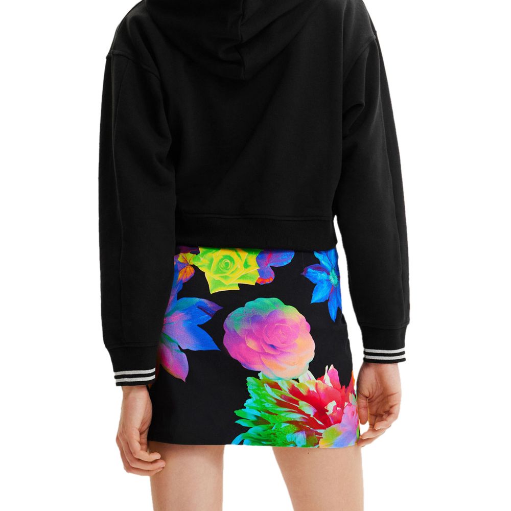 Desigual Black Cotton Mini Skirt Desigual