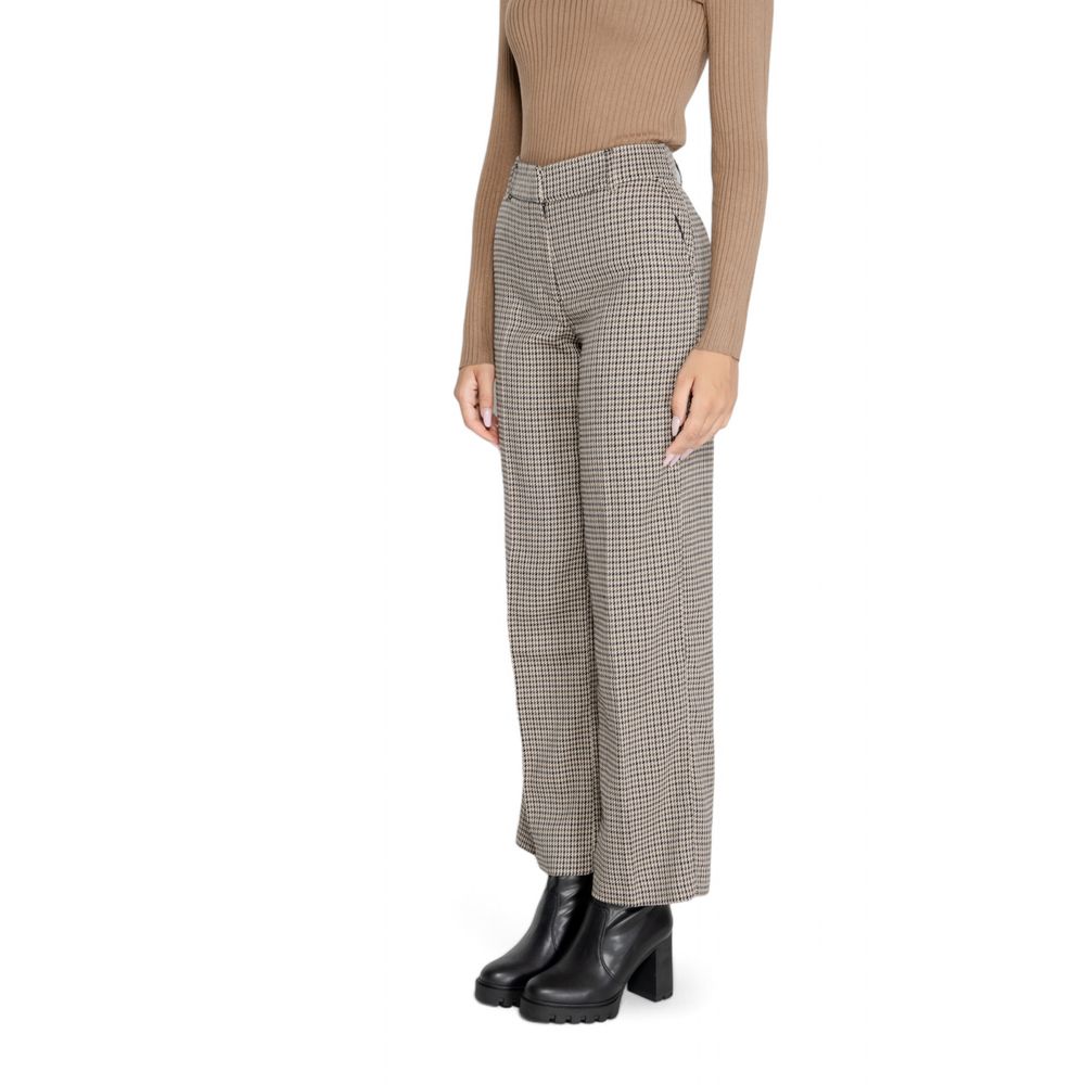 Only Beige Polyester Flared Pants Only