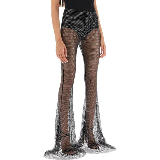 Giuseppe Di Morabito rhinestone-studded fishnet knit pants Trousers Giuseppe Di Morabito