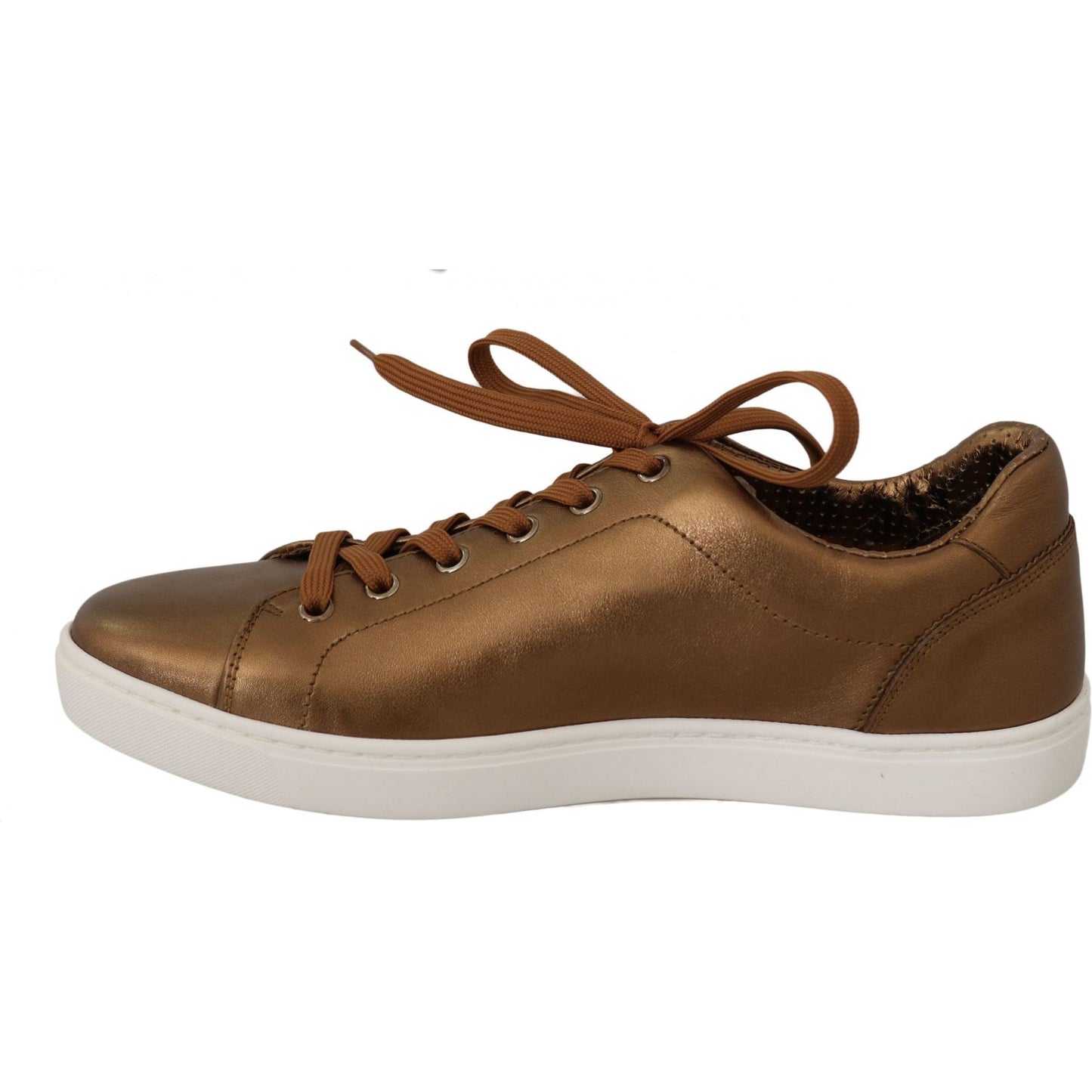 Dolce & Gabbana Golden Metallic Leather Sneakers Dolce & Gabbana