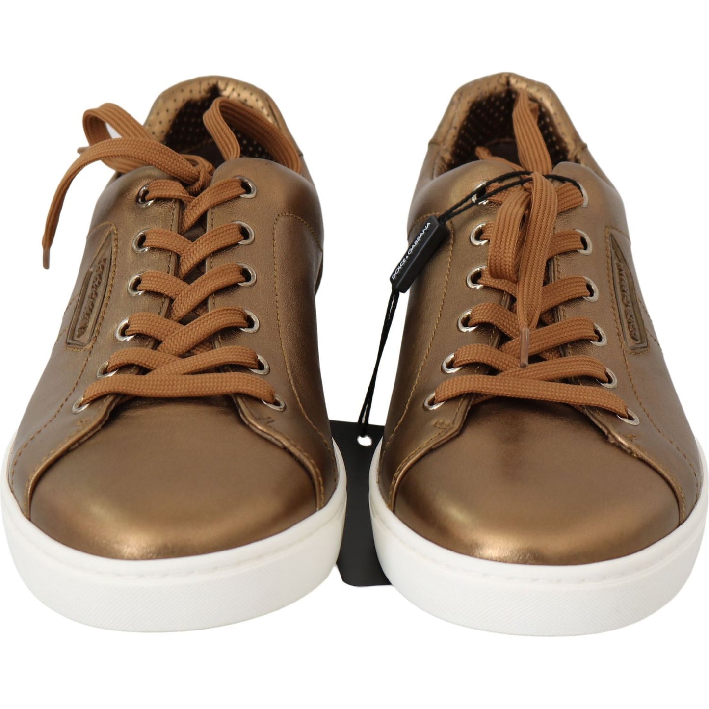 Dolce & Gabbana Golden Metallic Leather Sneakers Dolce & Gabbana