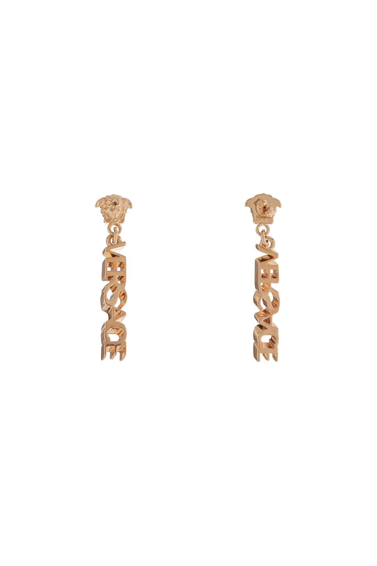 Versace gold metal lion head earrings with three-dimensional effect Jewellery Versace