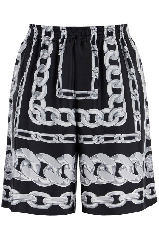 Versace 'silk medusa chains bermuda Short trousers Versace