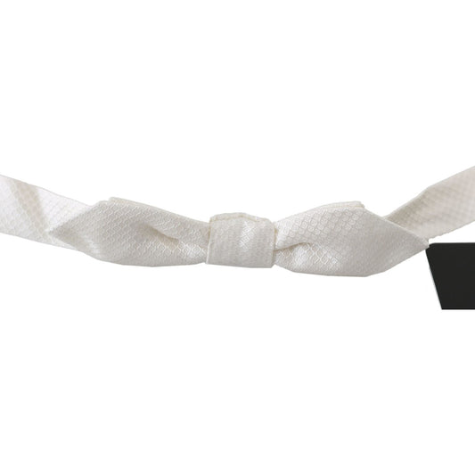 Dolce & Gabbana Elegant White Silk Bow Tie Bow Tie Dolce & Gabbana