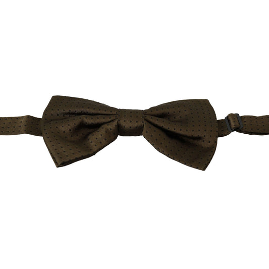 Dolce & Gabbana Elegant Brown Polka Dot Silk Bow Tie Bow Tie Dolce & Gabbana