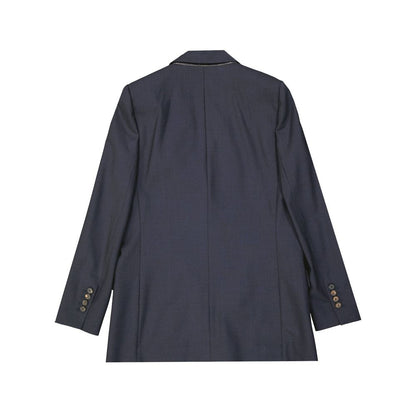 Brunello Cucinelli Blue Virgin Wool Coat