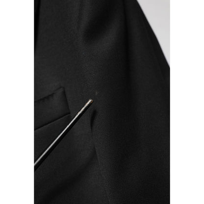 Dolce & Gabbana Black Wool Single Breasted Jacket Blazer