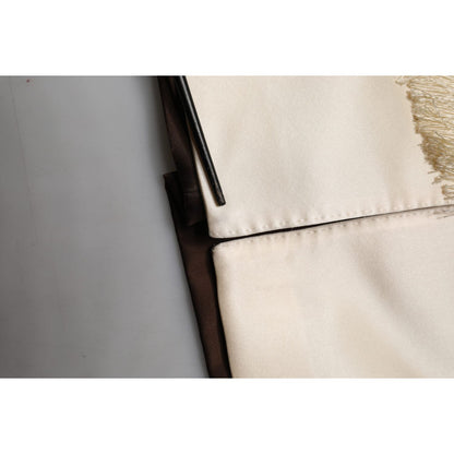 Dolce & Gabbana Brown Cream Lounge Belted Bathrobe Jacket
