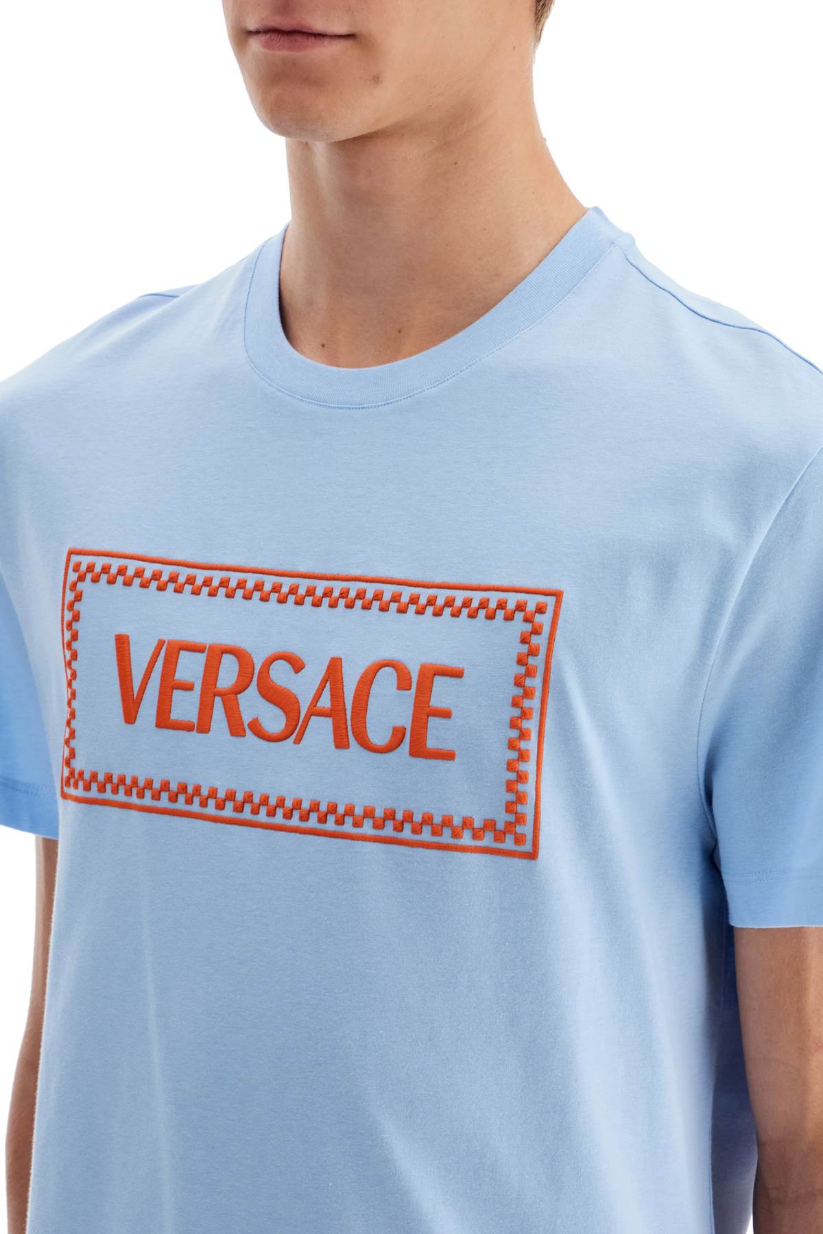 Versace embroidered logo t-shirt Topwear Versace