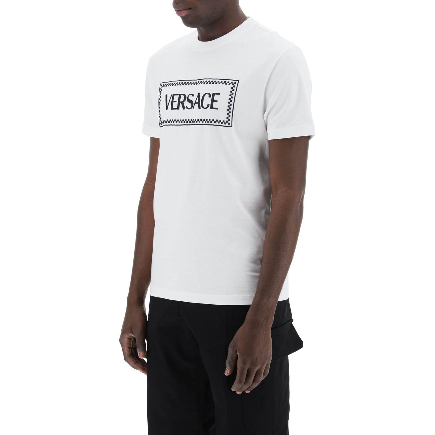 Versace embroidered logo t-shirt Topwear Versace