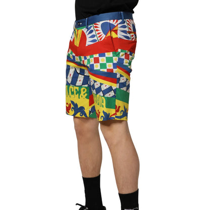 Dolce & Gabbana Multicolor Carretto Print Men Bermuda Shorts