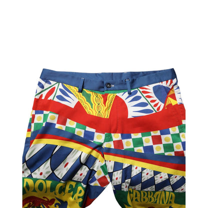 Dolce & Gabbana Multicolor Carretto Print Men Bermuda Shorts
