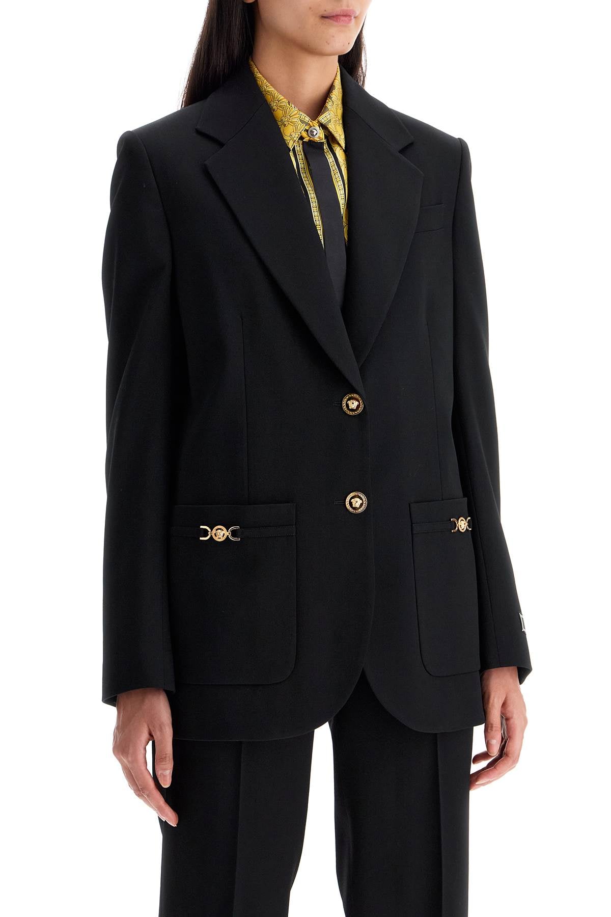 Versace single-breasted wool stretch blazer Jackets Versace