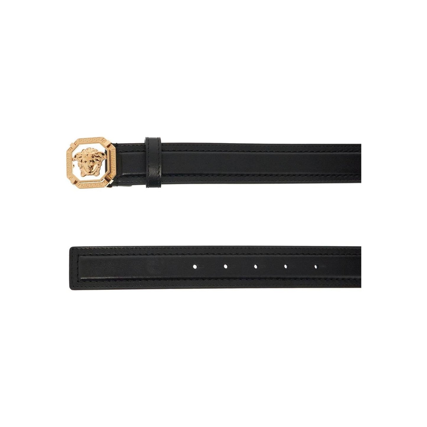 Versace leather medusa belt with Greek engraving Belts Versace