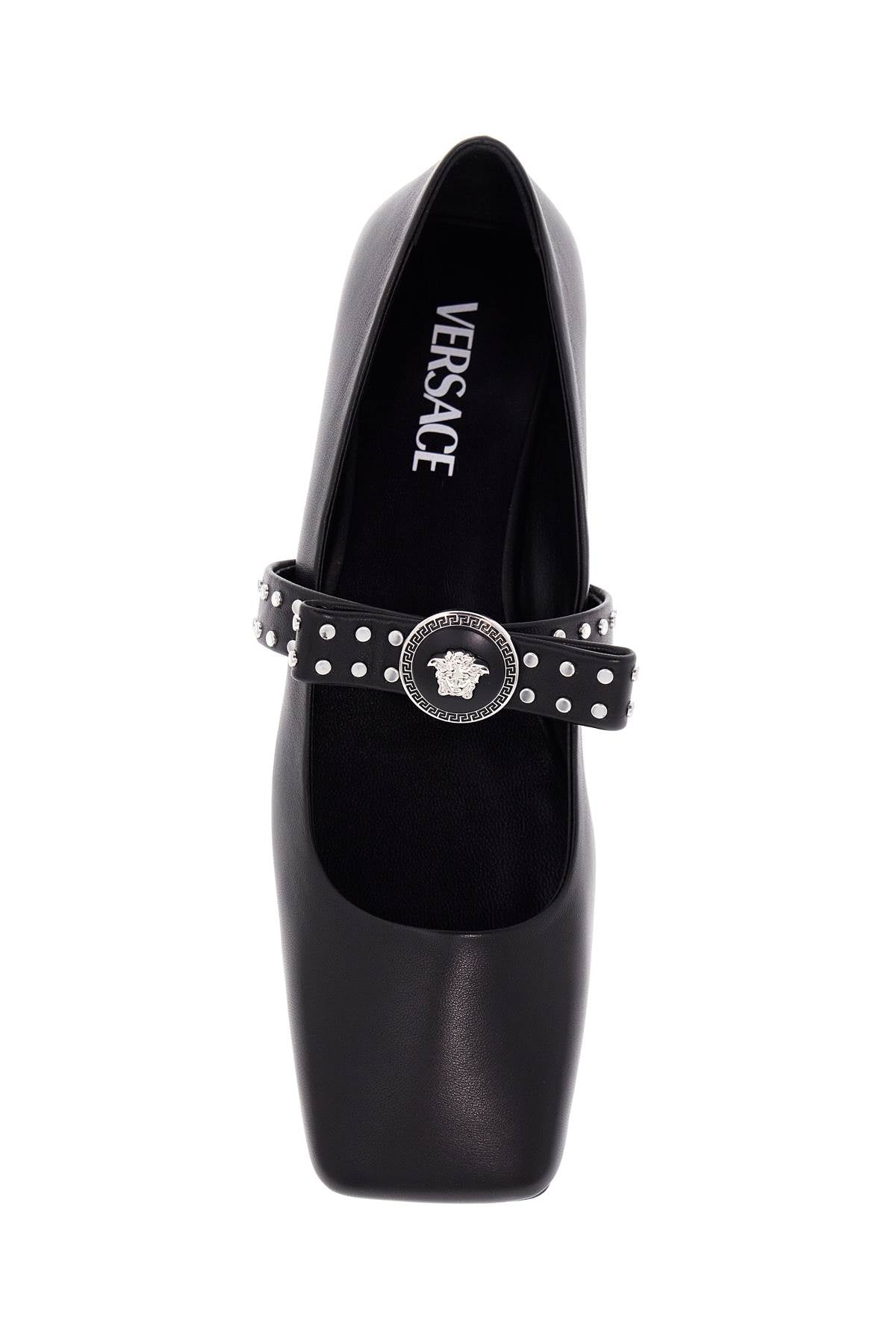 Versace gianni ribbon studded baller Flat Shoes Versace