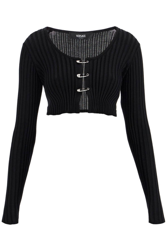 Versace 'cropped safety pin cardigan