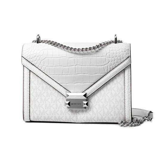 Michael Kors White Canvas Crossbody Bag