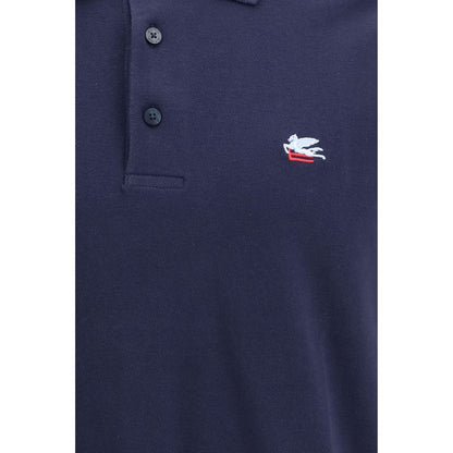 Etro Blue Cotton Polo Shirt