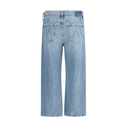 Mother Denim Blue Cotton Straight-Leg Jeans