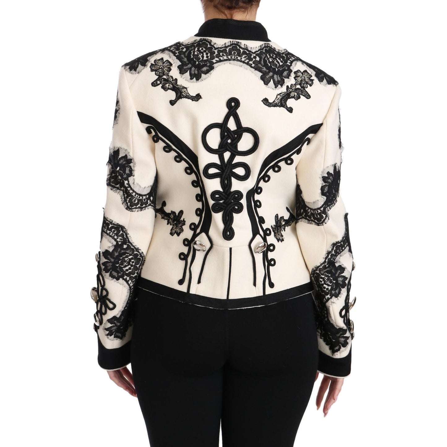 Dolce & Gabbana Elegant Off-White Baroque Jacket Dolce & Gabbana