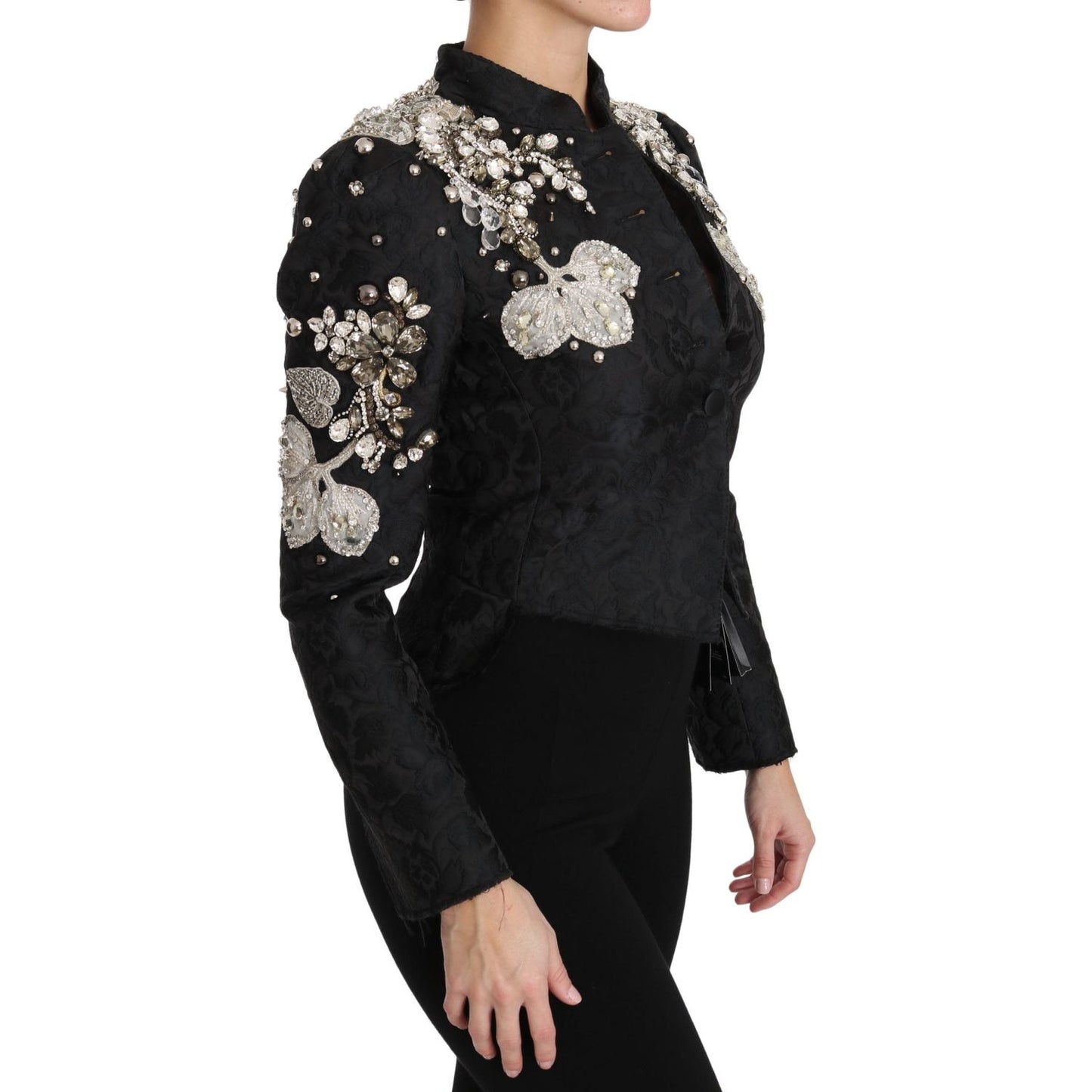 Dolce & Gabbana Elegant Black Silver Baroque Jacket Dolce & Gabbana