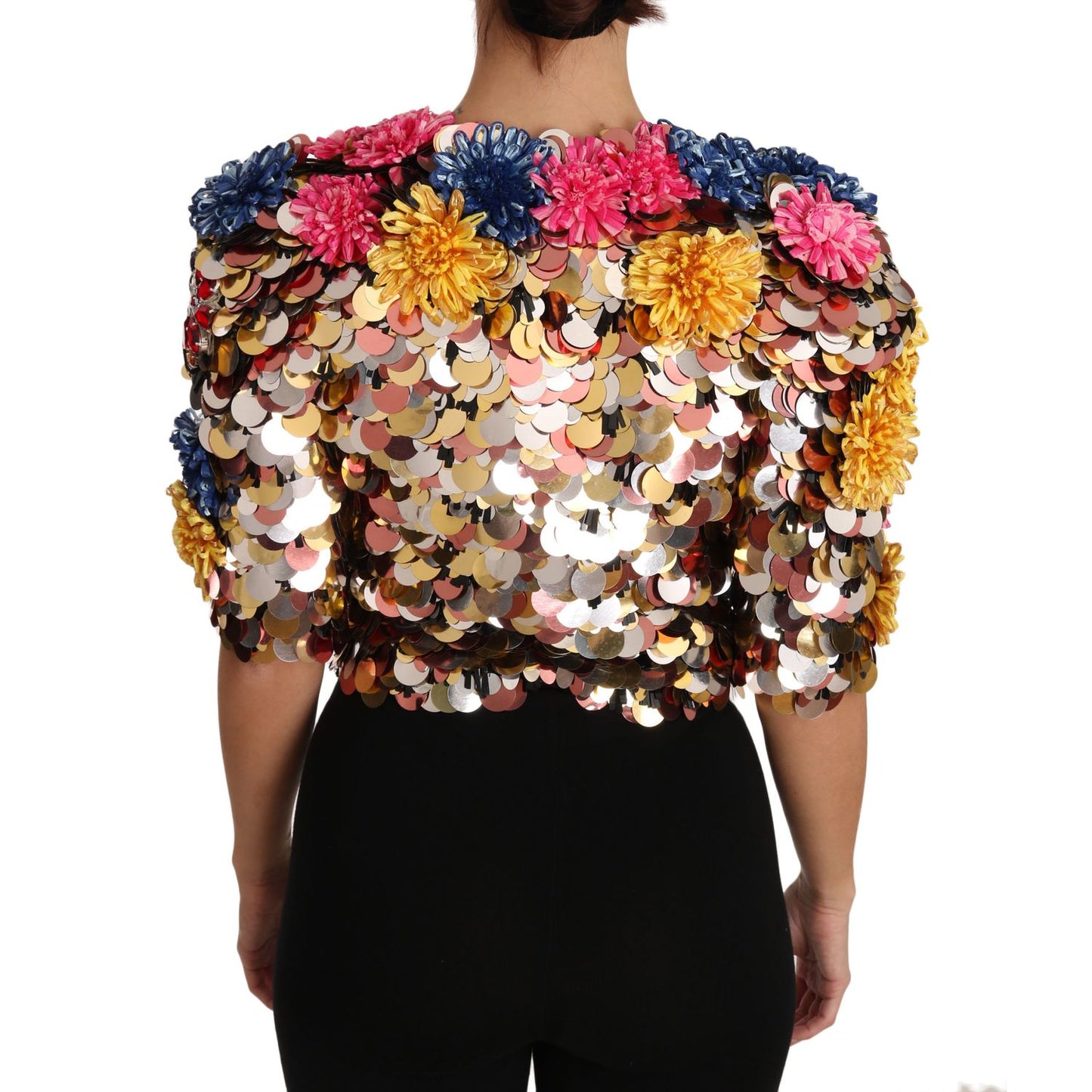 Dolce & Gabbana Crystal Sequined Floral Jacket Coat Dolce & Gabbana