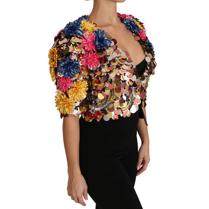 Dolce & Gabbana Crystal Sequined Floral Jacket Coat Dolce & Gabbana
