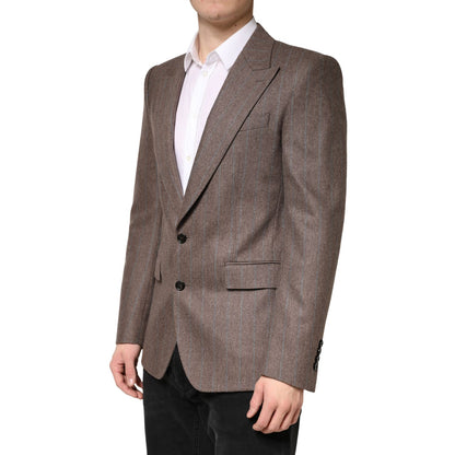 Dolce & Gabbana Brown Stripes Single Breasted Blazer