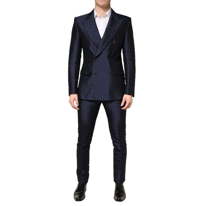 Dolce & Gabbana Dark Blue Double Breasted SICILIA 2 PC Suit