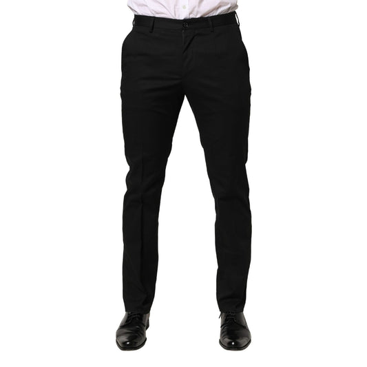 Dolce & Gabbana Black Cotton Skinny Dress Formal Trouser Pants