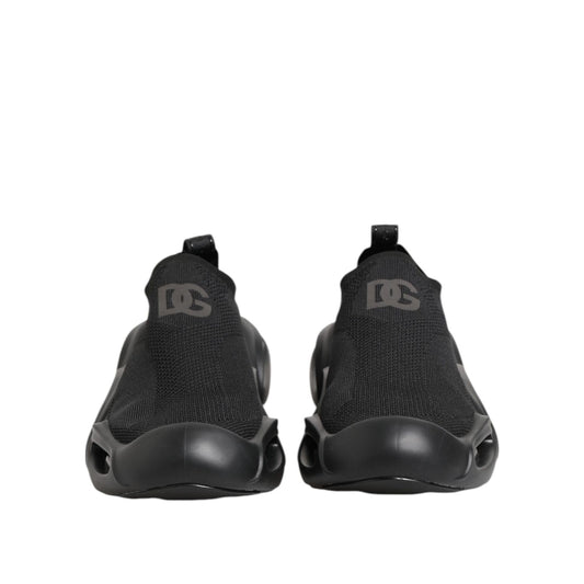 Dolce & Gabbana Black Slip On Wave Low Top Sneakers Shoes