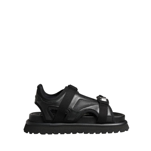 Dolce & Gabbana Black Logo Detailed Men Chunky Sandals Shoes