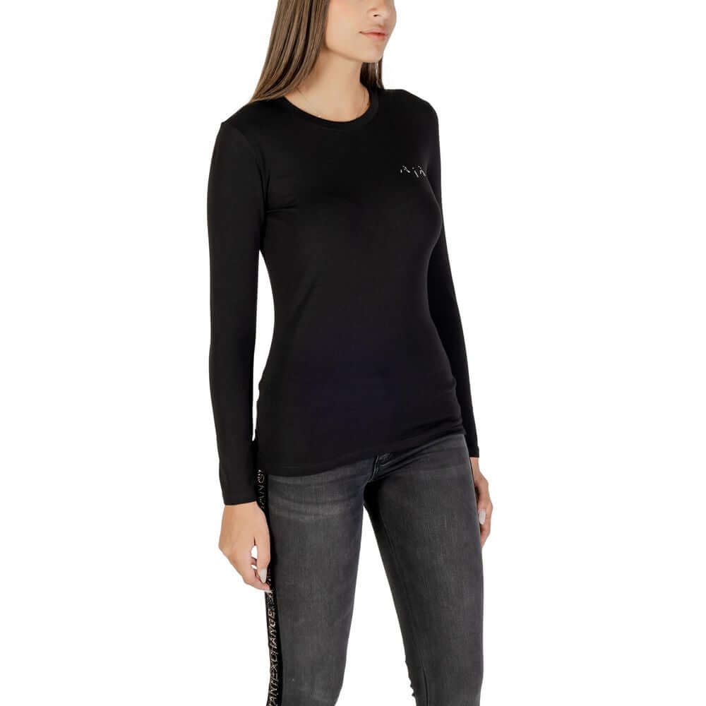 Armani Exchange Black Cotton T-Shirt