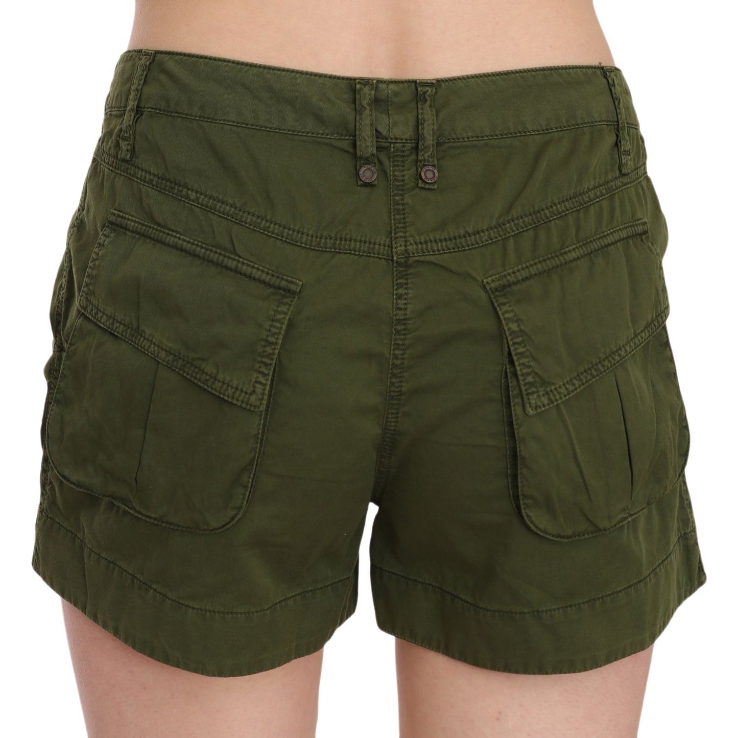 PLEIN SUD Emerald Mid Waist Cotton Shorts PLEIN SUD