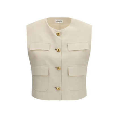 P.A.R.O.S.H. Beige Viscose Sleeveless Jacket