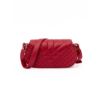 Versace Red Leather Quilted Shoulder Strap Bag