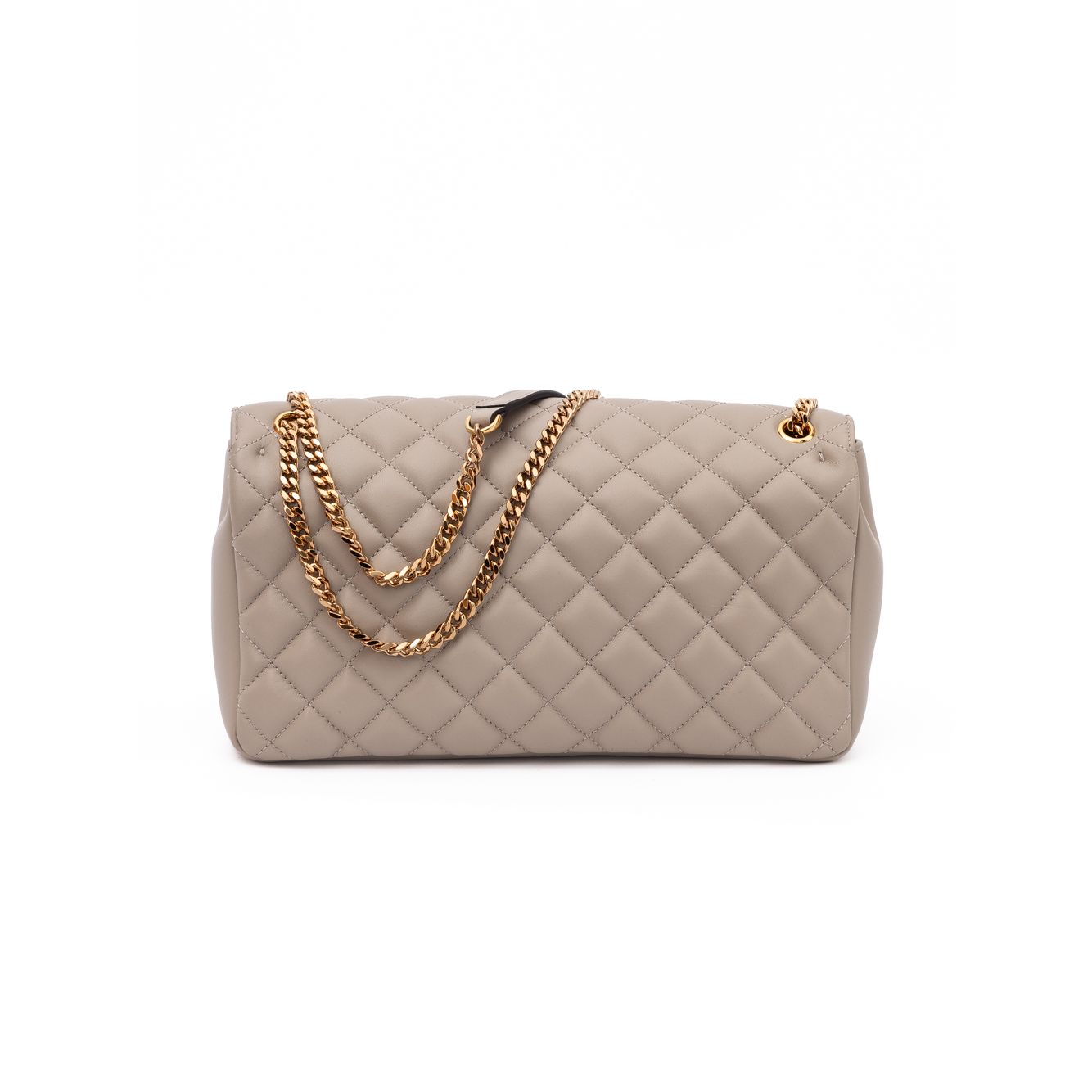 Versace Taupe Quilted Leather Shoulder Strap Bag
