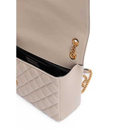 Versace Taupe Quilted Leather Shoulder Strap Bag