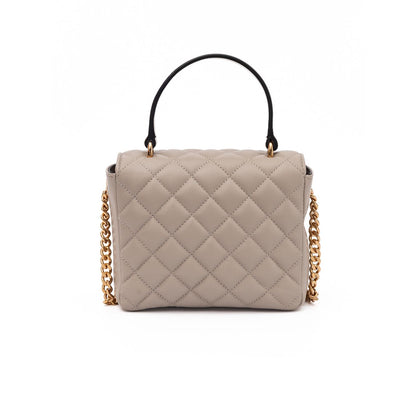 Versace Taupe Quilted Leather Handbag