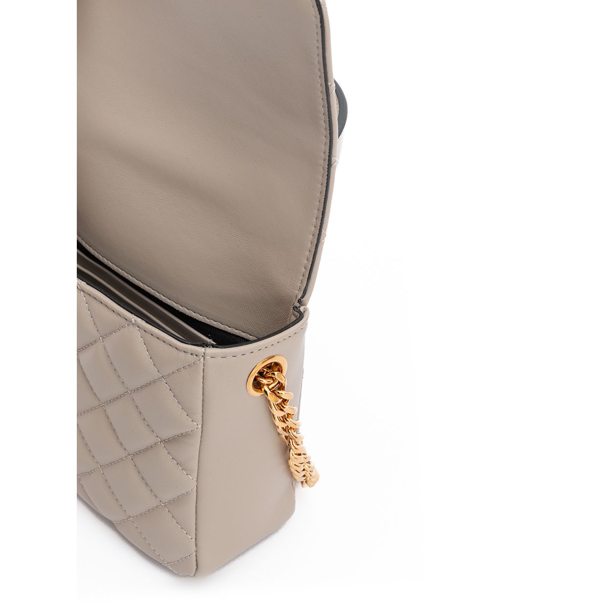 Versace Taupe Quilted Leather Handbag