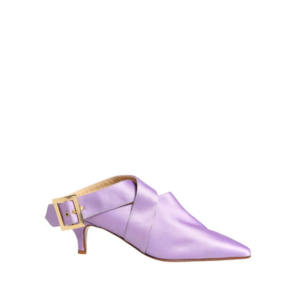 Dolce & Gabbana Purple Satin Sandals Shoes
