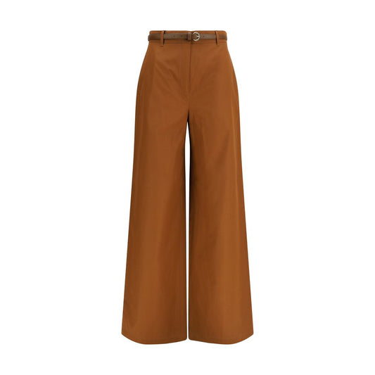 Max Mara Brown Cotton Casual Pants