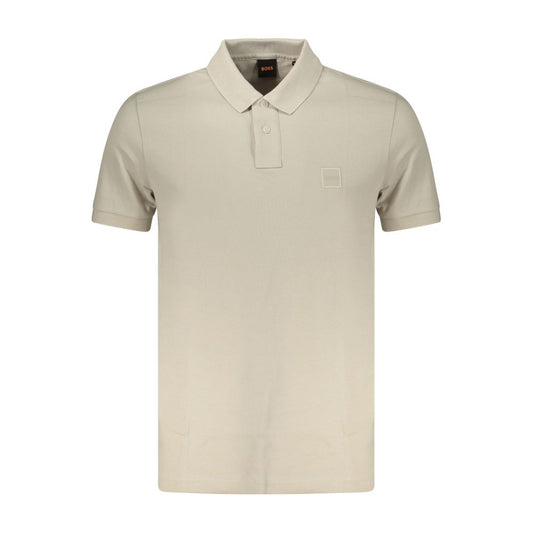 Hugo Boss Beige Cotton Men Polo Shirt