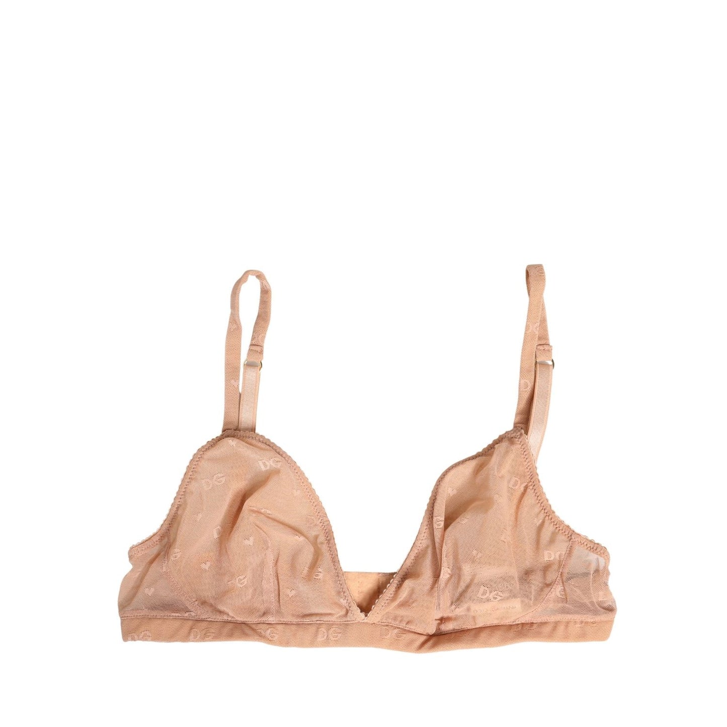 Dolce & Gabbana Beige Nylon Stretch Soft Cup Brassiere Underwear