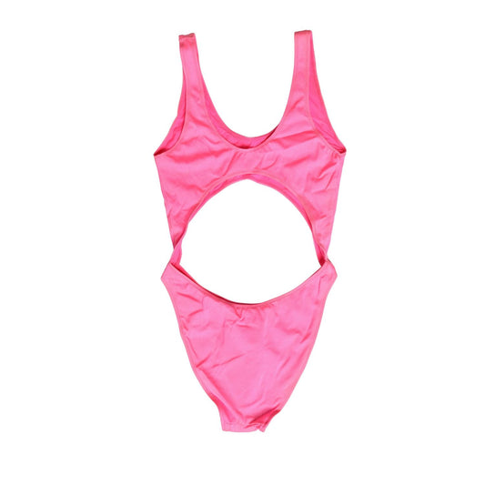 Dolce & Gabbana Pink Cut-Out High Leg One Piece Swimsuit Swimwear