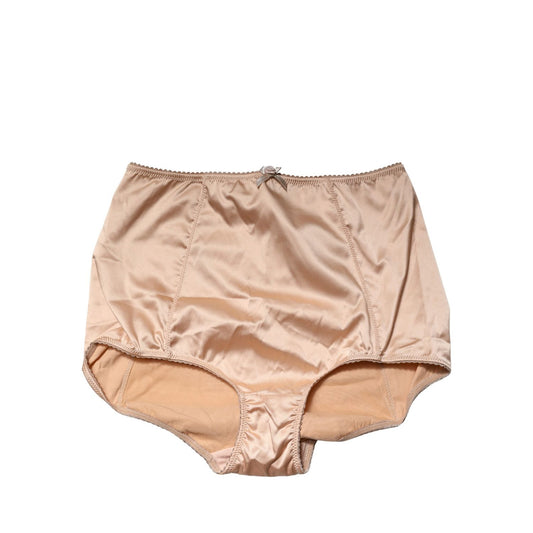 Dolce & Gabbana Beige Silk Blend High Waist Girdle Panty Underwear