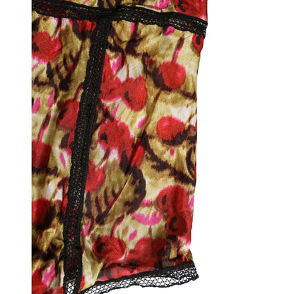 Roberto Cavalli Multicolor CherryPrint Lace Bodysuit Underwear